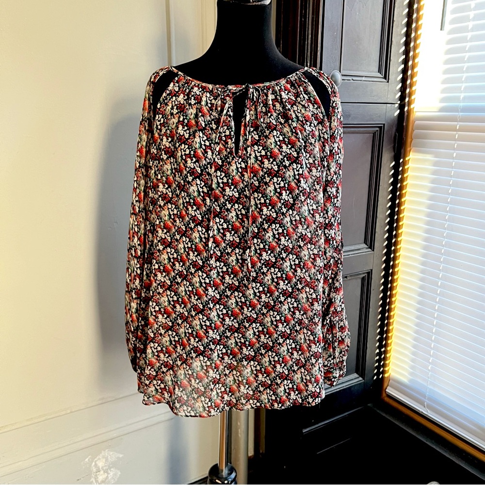 ❤️Like Free People Bohemian Slit Sleeve Keyhole Boho Blouse